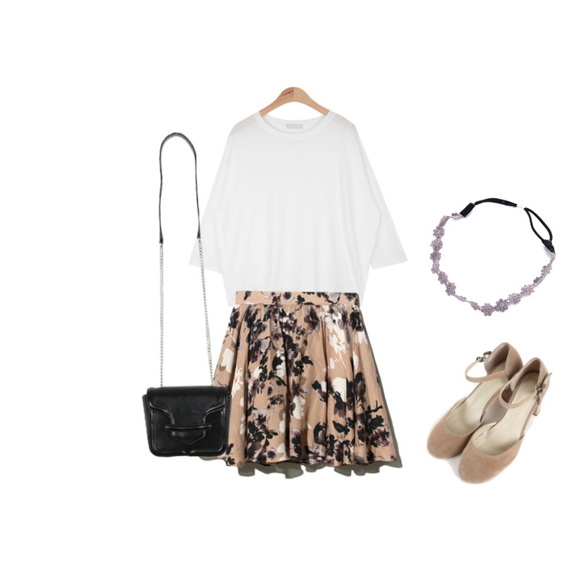 Reine Movie Flower Banding Skirt,AIN easy cotton 9 T (4 colors),Zemma World 네일컬러 (shoes)등을 매치한 코디