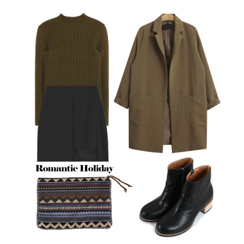 TODAY ME [jacket]잇츄 자켓,MIXXMIX 마인 언발 스커트,MIXXMIX 미스티 반폴라 니트등을 매치한 코디