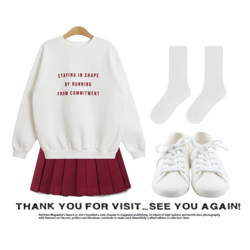 daily monday Basic tennis shoes,Reine Danis Easy Tenis Skirt ,TODAY ME [mtm]스테잉 맨투맨등을 매치한 코디