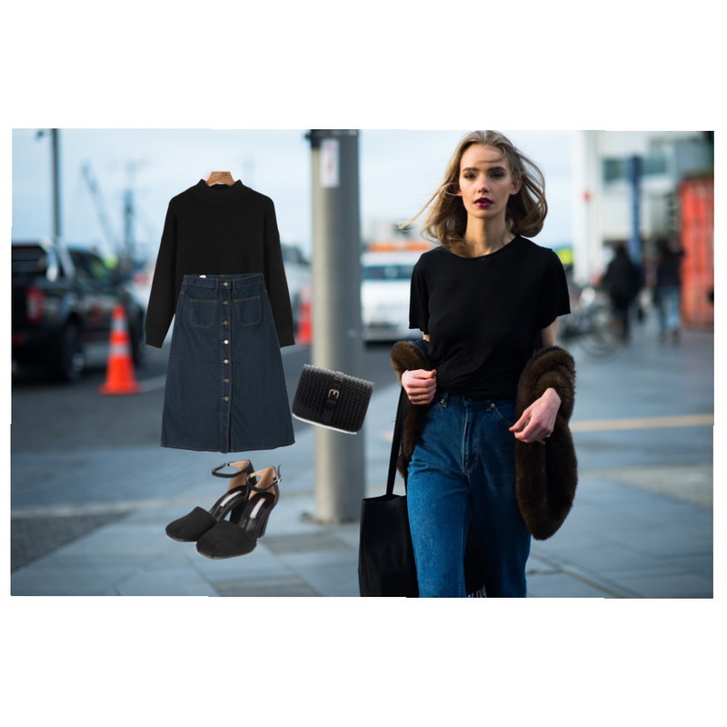 ㅇㅅㅇ,DORA 와플퀼팅BAG,daily monday Basic wram half-neck knit등을 매치한 코디
