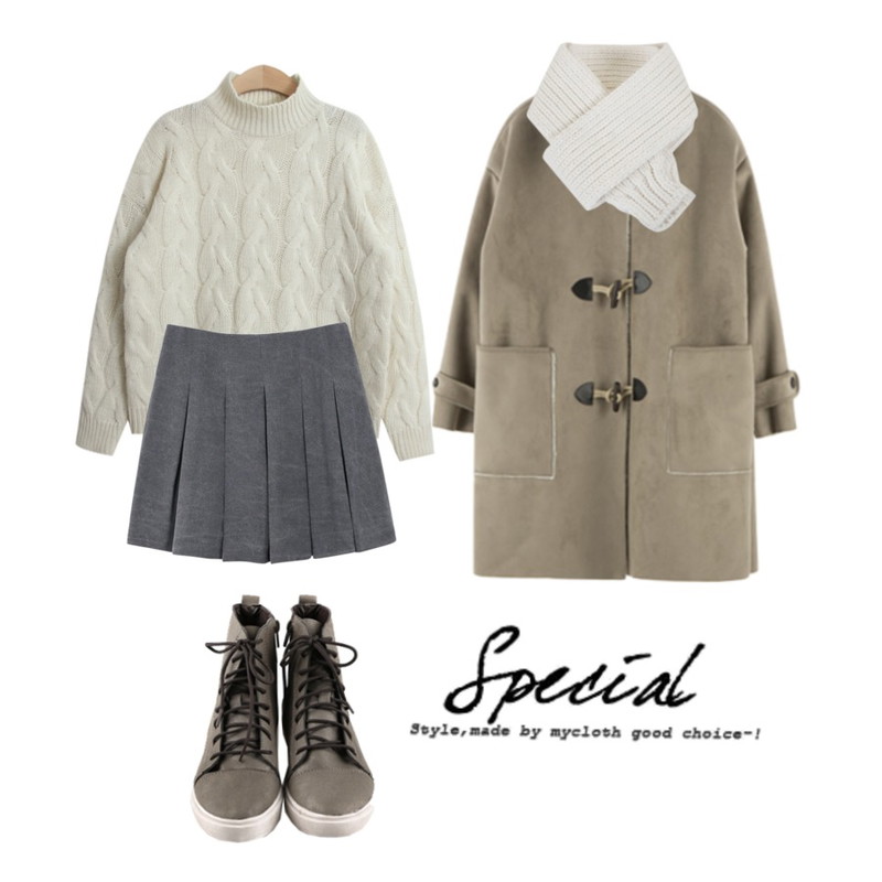 daily monday Oxford pleats skirt,TODAY ME [knit]딜런 니트,MIXXMIX 무스탕 더플 코트 베스트 재입고12월둘째주 입고예정등을 매치한 코디