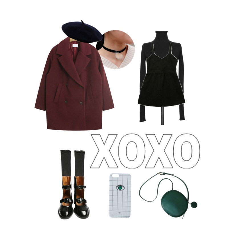 2,DORA 하이디삭스,AIN smooth golgi high neck knit (5 colors) 등을 매치한 코디