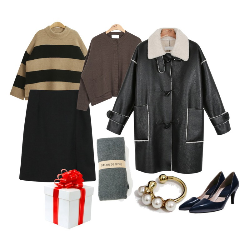 AIN marni loose-fit knit cardigan (4 colors),daily monday Daily side slit midi skirt,TODAY ME [knit]웬디 니트등을 매치한 코디