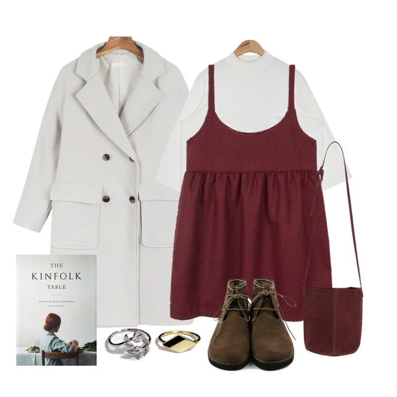 MIXXMIX The Little Drummer Boy,daily monday Double mark coat,AIN front pocket 7-sleeve T (3 colors)등을 매치한 코디