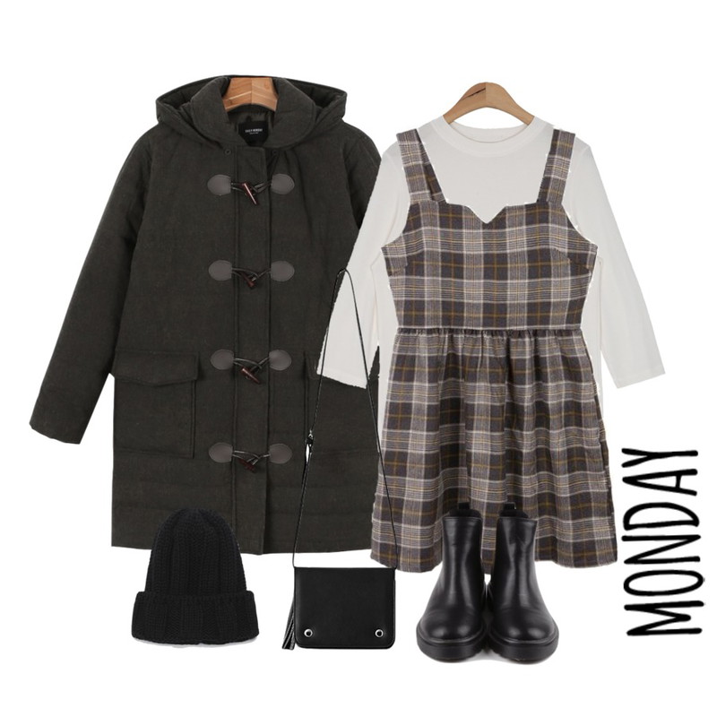 MIXXMIX Slow Time Love,AIN soft round 9-sleeve T (5 colors),daily monday Daily wooden button padding등을 매치한 코디