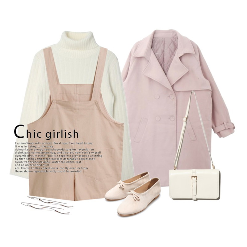 Reine Three Space Buckle Cross Bag,DORA 츄러스코트,DORA 시티폴라니트등을 매치한 코디