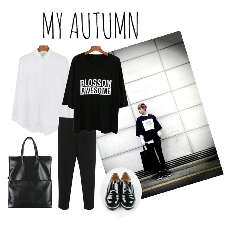 daily monday Autumn basic slacks[슬랙스],daily monday Mild image clean shirts[셔츠,남방,기본셔츠,코튼셔츠,가을셔츠],뷔등을 매치한 코디