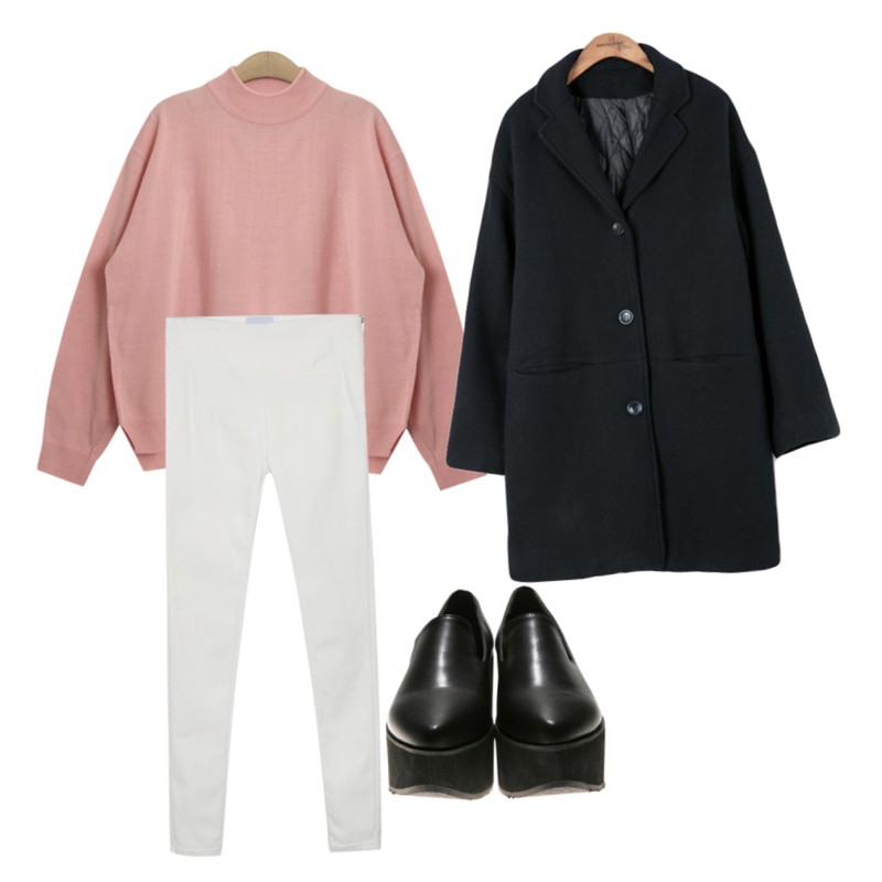 daily monday Side zipper banding pants,common unique [OUTER] MINIMAL LINE COAT,TODAY ME [knit]클로디 니트등을 매치한 코디