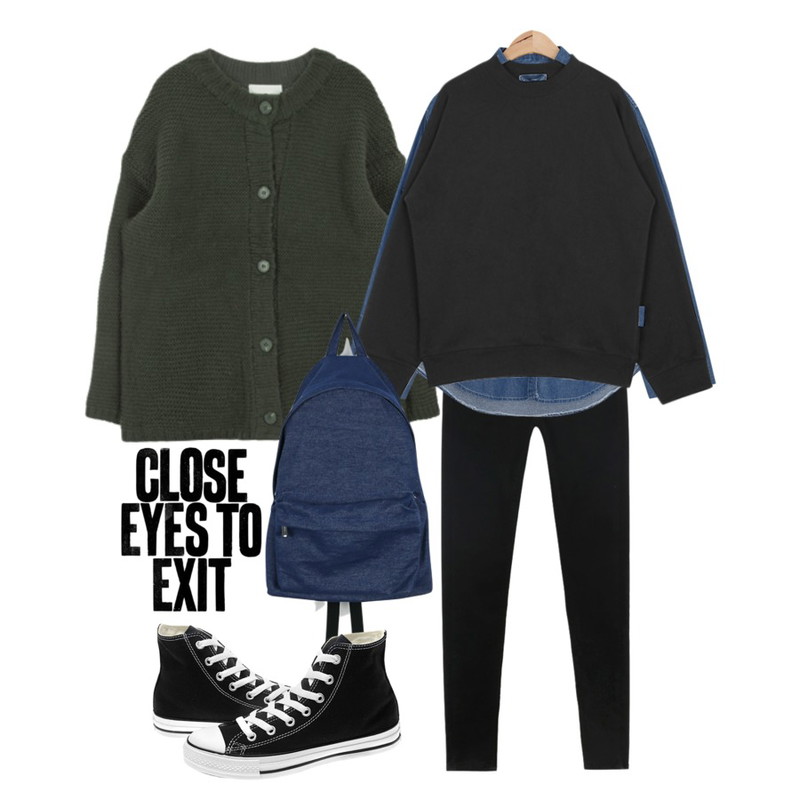 MIXXMIX Young Jesus,daily monday Warm deep color skinny,AIN denim long sleeve shirts (2 colors)등을 매치한 코디