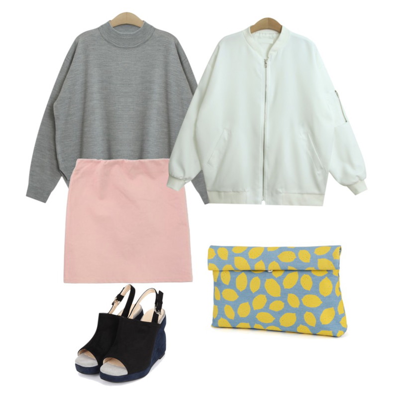 TODAY ME [jumper]러버스 점퍼,DORA 베이직미니SK,TODAY ME [knit]클로디 니트등을 매치한 코디