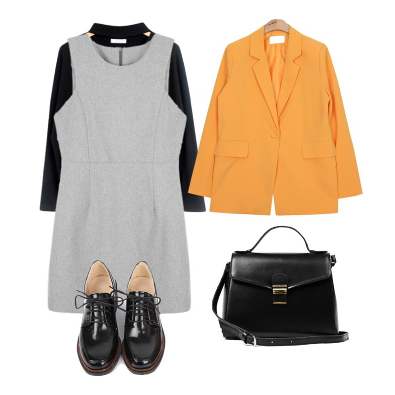 MIXXMIX ONLY MIX헤이든 원피스,AIN spring color jacket (4 colors),SOMEDAYS 초크t(3color)등을 매치한 코디