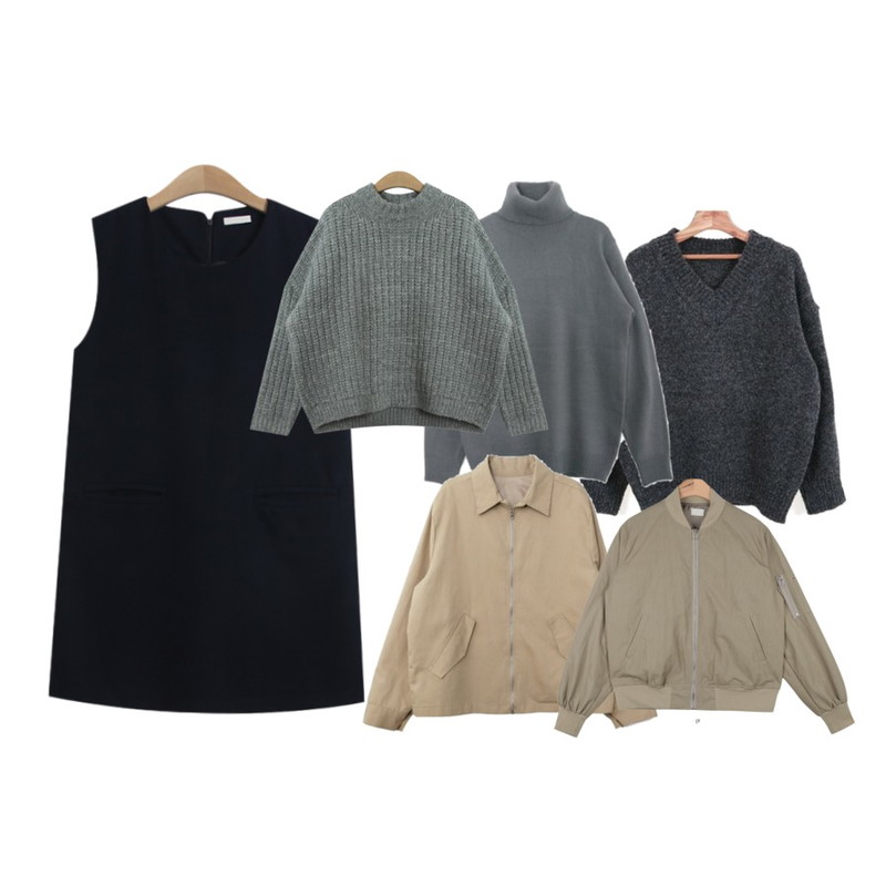 Zemma World 첫느낌 (knit),TODAY ME [dress]마주 원피스,DORA 니코폴라니트등을 매치한 코디