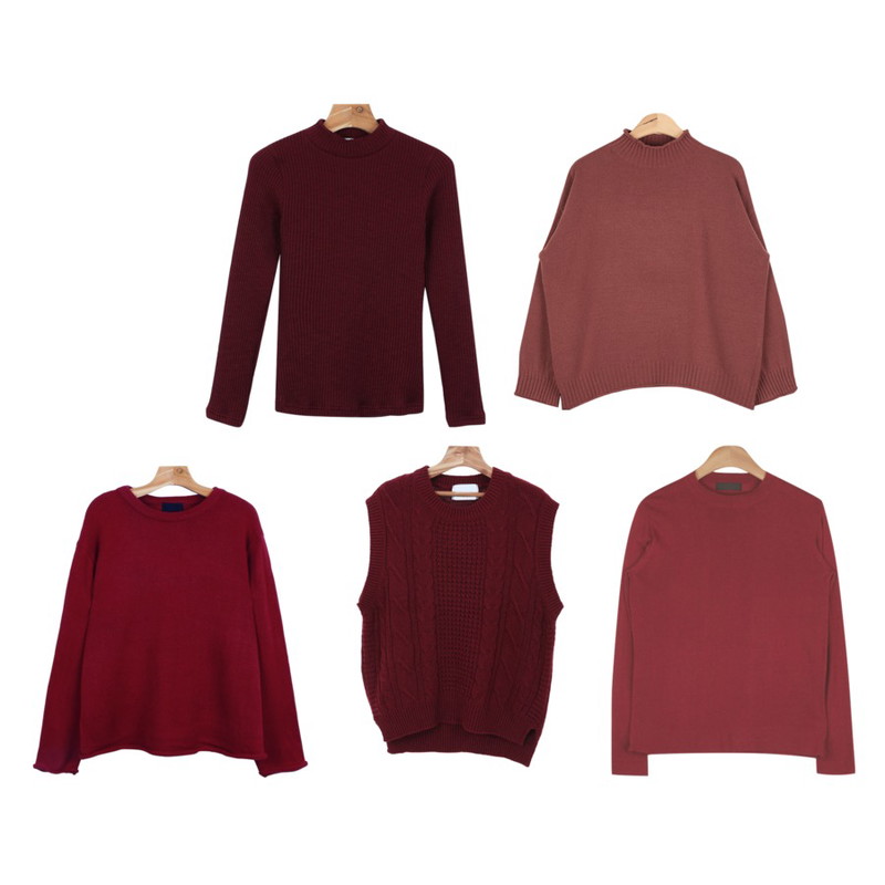 daily monday Roll boxy knit,AIN magaret quality half-neck knit (3 colors),daily monday Golgi half neck tee등을 매치한 코디