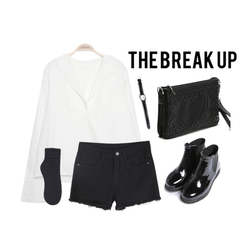 Untitled,IM3 Cuffs 오픈 collar blouse,BANHALA 밑단포인트 팬츠등을 매치한 코디