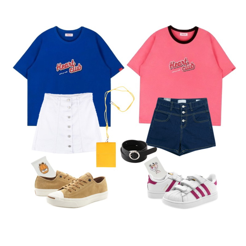 DORA 귀욤귀욤삭스,MIXXMIX Heart club 16SC Heart color logo top(Pink),Player B23639 아디다스 슈퍼스타 CMF I 화이트핑크 (ADIDASSPSTAR I CMF WH/BPK) 오리지널 신발 오리지널스 운동화 아디다스 등을 매치한 코디