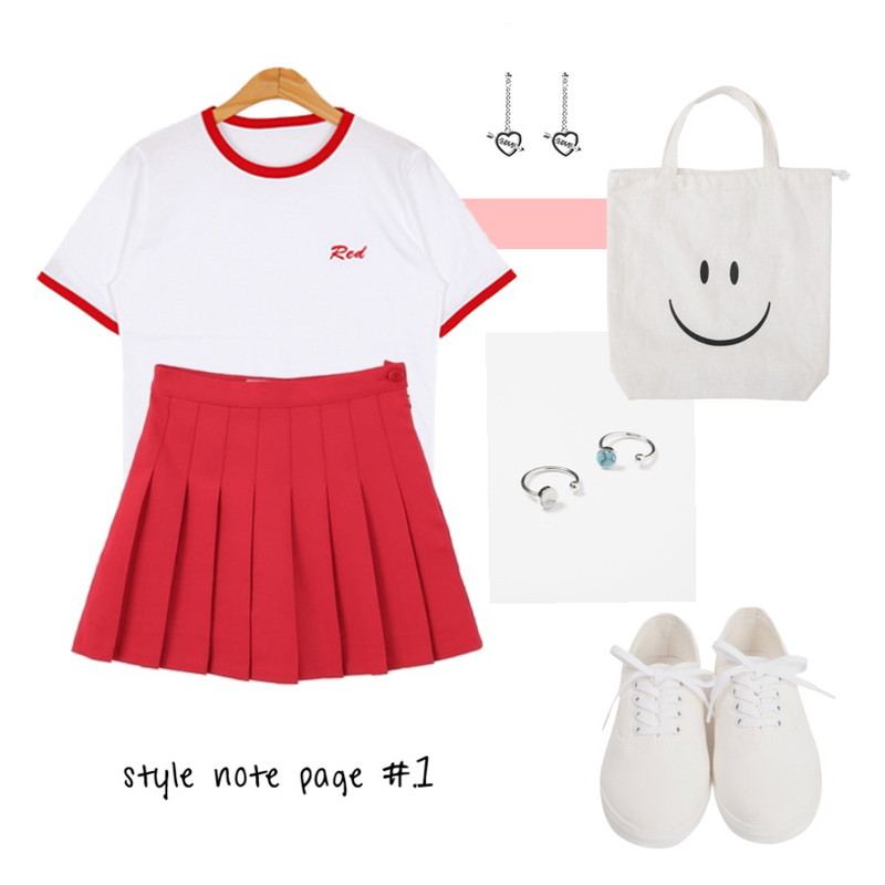 MIXXMIX 씨앤립러빙 체인 귀걸이,From Beginning Drop dot ring_Y (size : one),BULLANG GIRL 컬러자수SET등을 매치한 코디