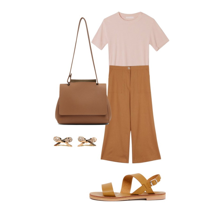 From Beginning Under flat strap sandal_K (size : 230,235,240,245,250),daily monday Color wide linen pants,DORA 레옹골지반팔T등을 매치한 코디