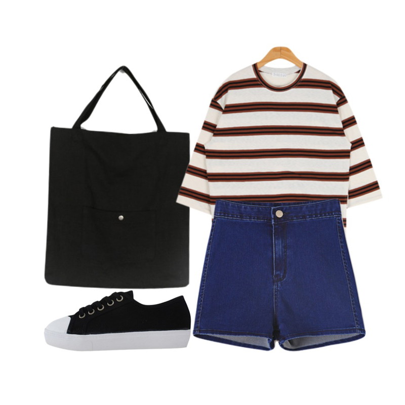 daily monday Big linen bag,LOVELY SHOES 모레즈 스니커즈 (3cm),BULLANG GIRL 베리카멜T<5%할인> 13000원등을 매치한 코디