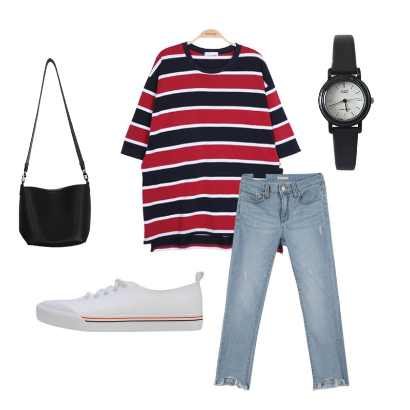 IM3 쓰리팝,LOVELY SHOES 모빈 스니커즈 (1.5cm),MINIBBONG 쿠커-pt등을 매치한 코디