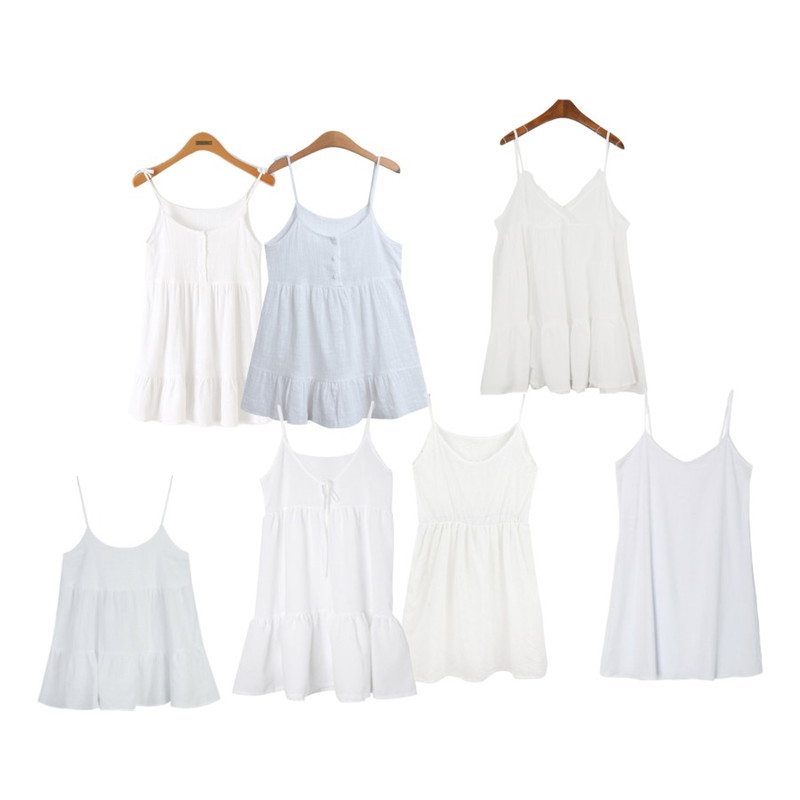 MIXXMIX ONLY MIX  white mini dress,TODAY ME 미카엘 원피스,Reine 미셀 린넨 미니 원피스등을 매치한 코디