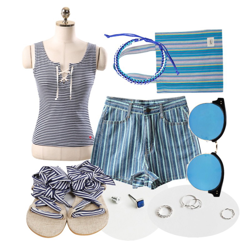 daily monday minimi stone shape earring,From Beginning Ethnic vertical bag_H (size : one),CHLO.D.MANON 마린 레이스업 탑등을 매치한 코디