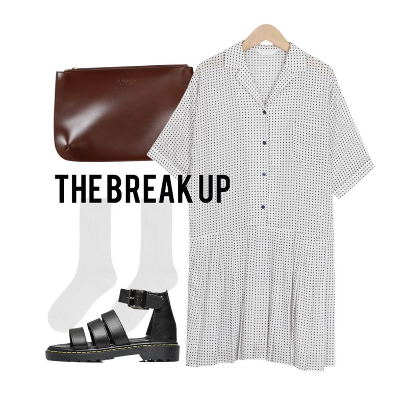 MIXXMIX BEST모네 데일리 삭스,From Beginning Day simple clutch_M (size : one),From Beginning Miu dot pajama ops_P (size : free)등을 매치한 코디