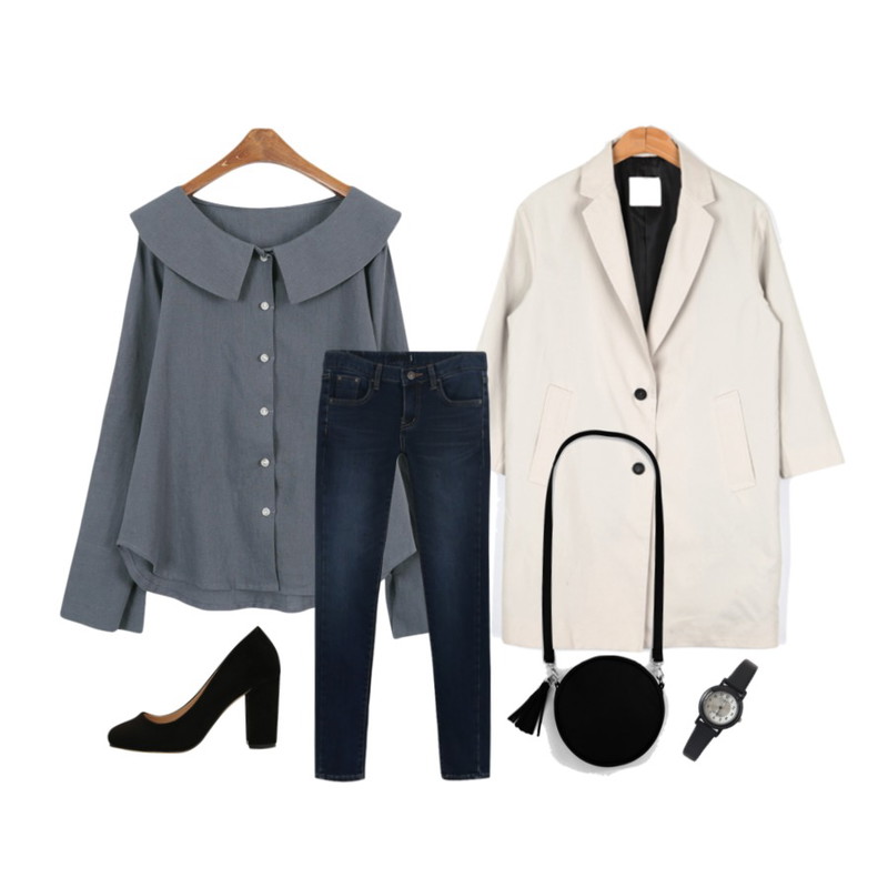 daily monday Washing winter skinny,BULLANG GIRL 포멀 코트,MINIBBONG 아이두-bl등을 매치한 코디