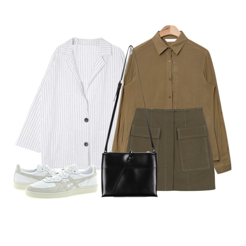 DORA 르블랑린넨JK,AIN ladyish mood blouse (4 colors),MINIBBONG 단풍-sk등을 매치한 코디