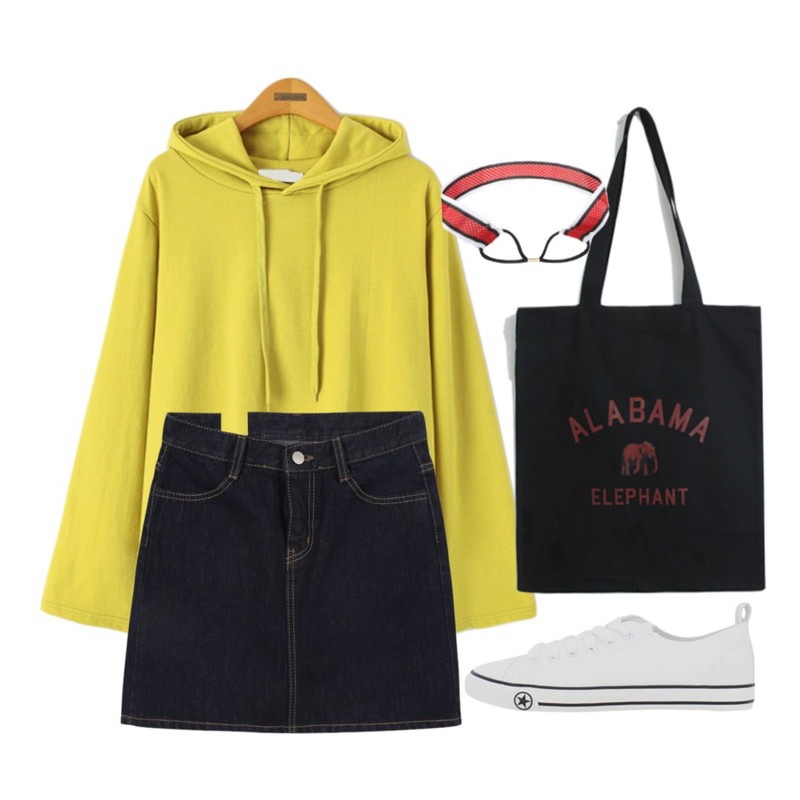 TODAY ME [bag]앨라배마 에코백,MINIBBONG 데킬라-sk,Reine 시리얼 와이드 후드 티셔츠등을 매치한 코디