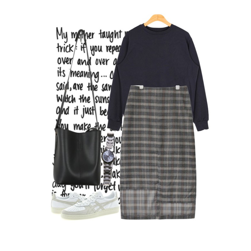 7,daily monday Modern easy bag,BULLANG GIRL 후르츠레이어드MTM등을 매치한 코디