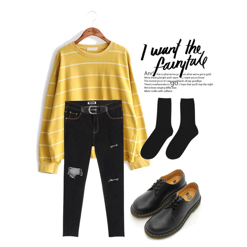 Untitled,@thewriting,common unique [TOP] ROMA TWO LINE STRIPE MTM등을 매치한 코디