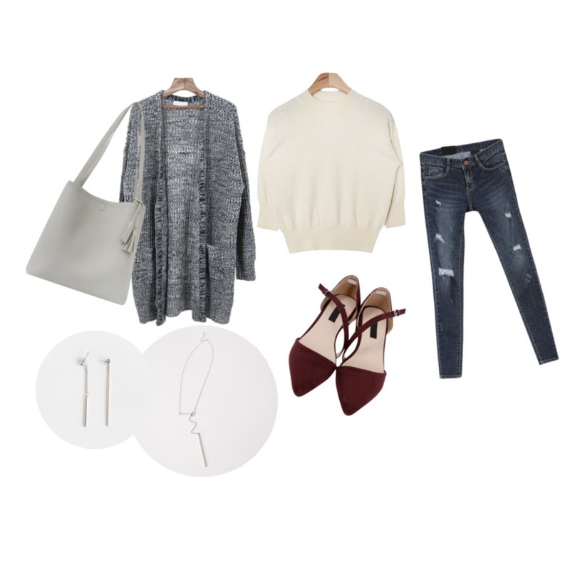 Zemma World Parisien.메르시 (long cd),MINIBBONG 아스피린-팬츠,AIN 7 length soft knit (6 colors)등을 매치한 코디