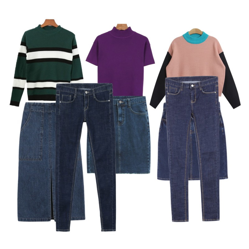 daily monday Neo half neck knit,TODAY ME [knit]핑퐁 니트,DORA 레인니트등을 매치한 코디