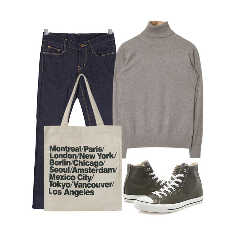 Player 컨버스 척테일러 하이 파인니들 (CONVERSE CT HI PINENEEDLE),BULLANG GIRL 반짝코팅스키니P<5%할인> 24000원,AIN soft touch pola knit (4 colors)등을 매치한 코디