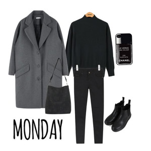 Chic,Black,modern,겨울코디 코디