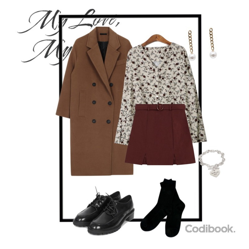 tangle frame,13,biznshoe Oversize long coat (4color)등을 매치한 코디