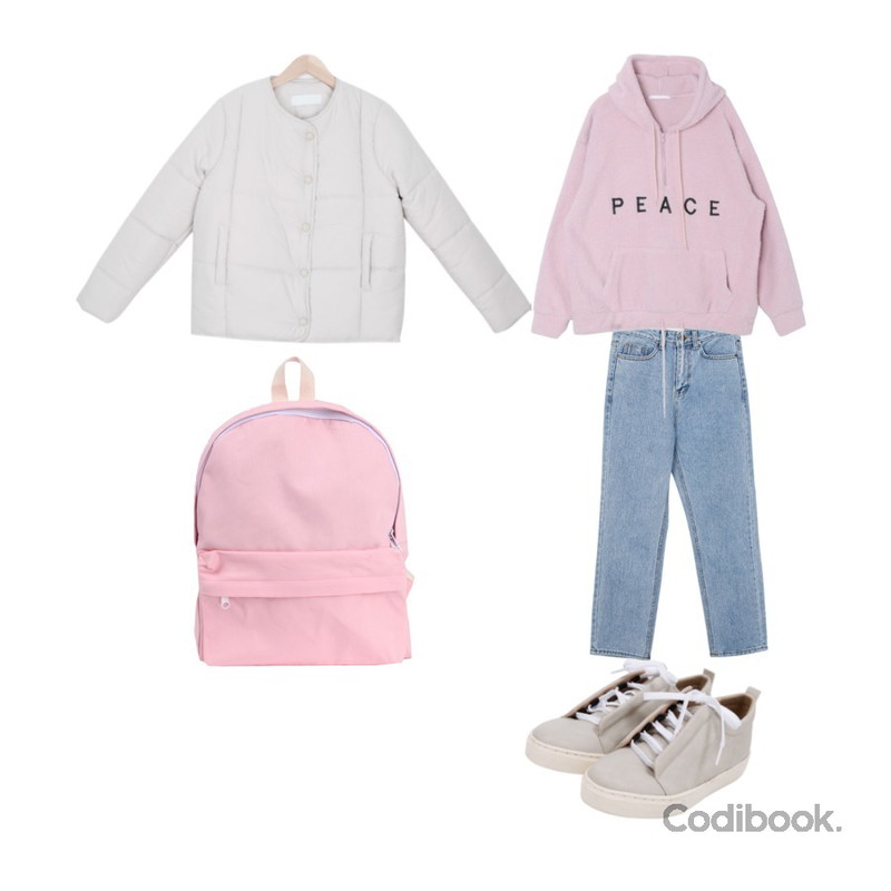 TWEE 스니커즈 shoes,From Beginning Mono washing straight jean_Y (size : S,M),DORA 피스양털후드등을 매치한 코디