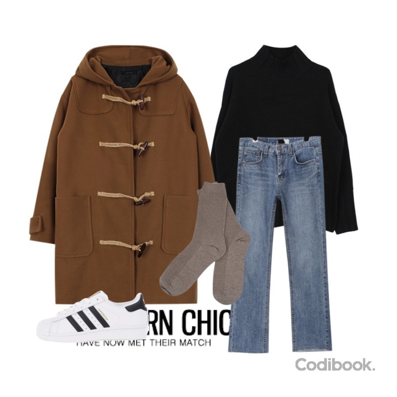 Untitled,biznshoe Wool duffle coat (3color),biznshoe Wool half neck knit (4color)등을 매치한 코디