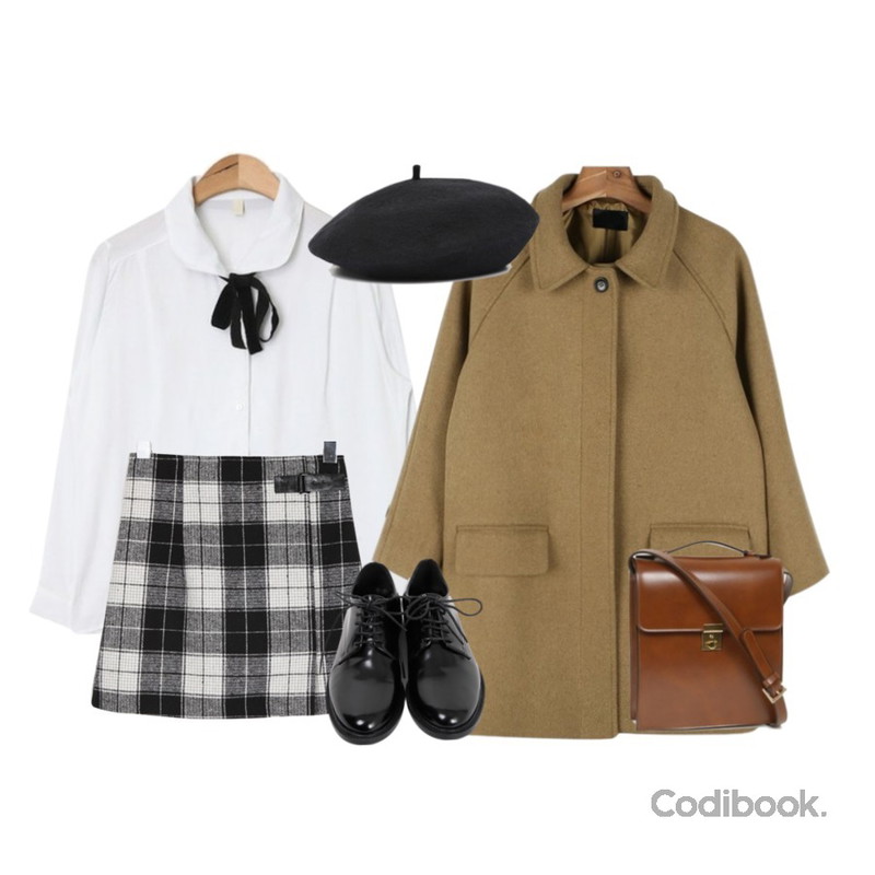 AIN ribbon tie soft blouse (2 colors),daily monday Standard wool coat블랙 01/13 입고예정,BULLANG GIRL 사이드벨트스커트등을 매치한 코디