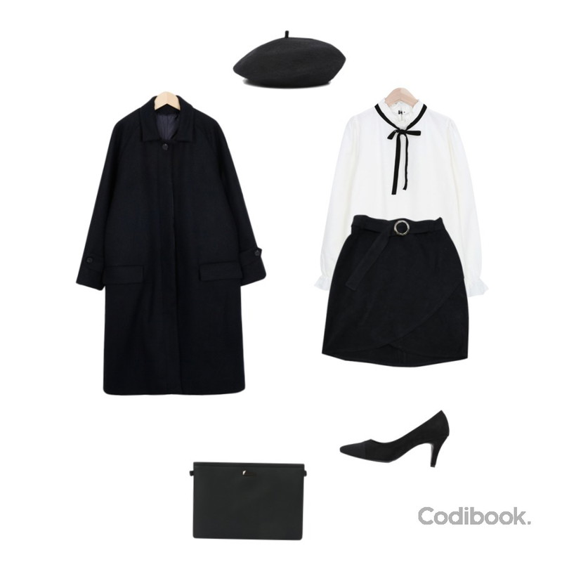 LOVELY SHOES 렛잇비 스틸레토 펌프스(7cm),myblin 벨벳 리본 블라우스,LOVABLE 벨벳링 스커트 (1color)등을 매치한 코디