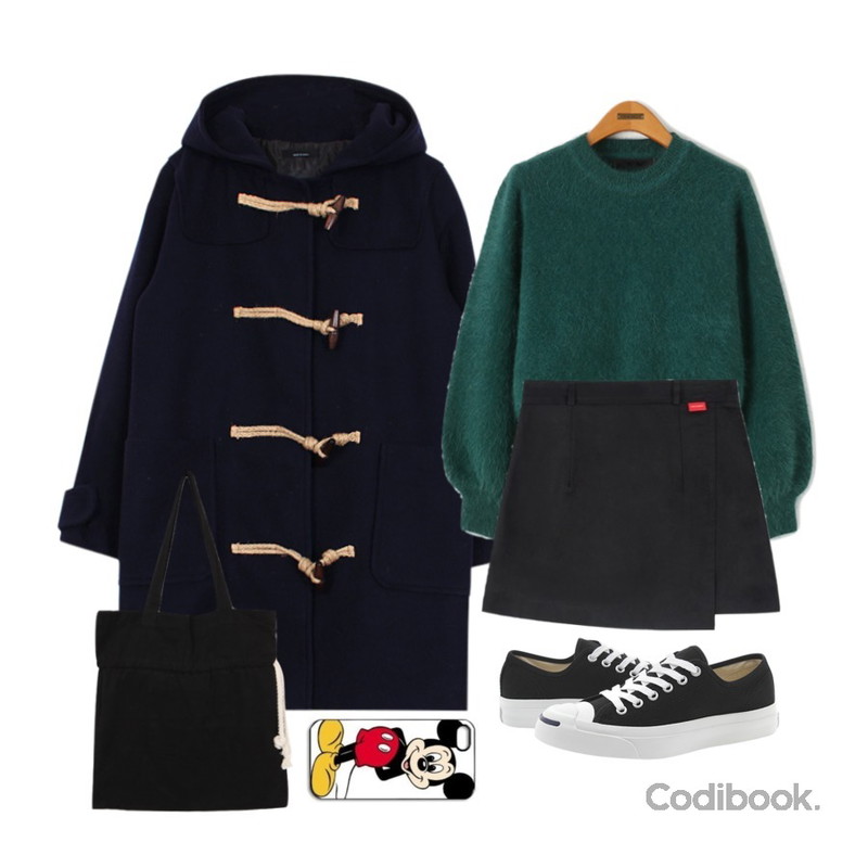 Player 컨버스 잭퍼셀 LTT 검흰 (CONVERSE JACK PURCELL LTT BLK/WHT),biznshoe Wool duffle coat (3color),Reine [4차 재입고] 엘랑 비숍 앙고라 니트등을 매치한 코디