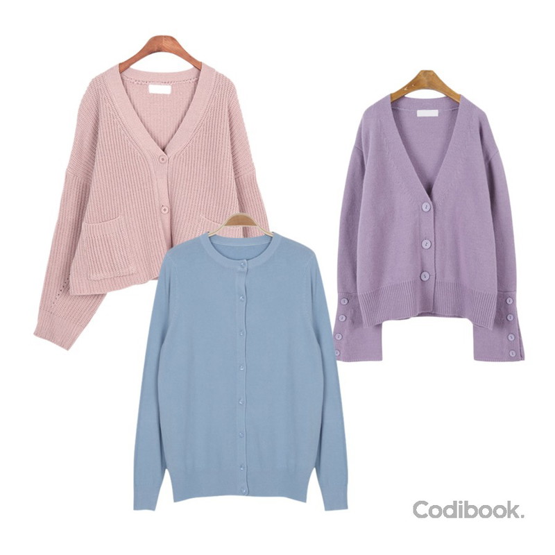 myblin 유틸리티 라운드넥 가디건 (10color),MINIBBONG 스웨덴 가디건 (울80% · 매력적인 커프스단추소매로 포인트!),BANHALA [뮤즈 PICK] 내추럴 하찌가디건등을 매치한 코디
