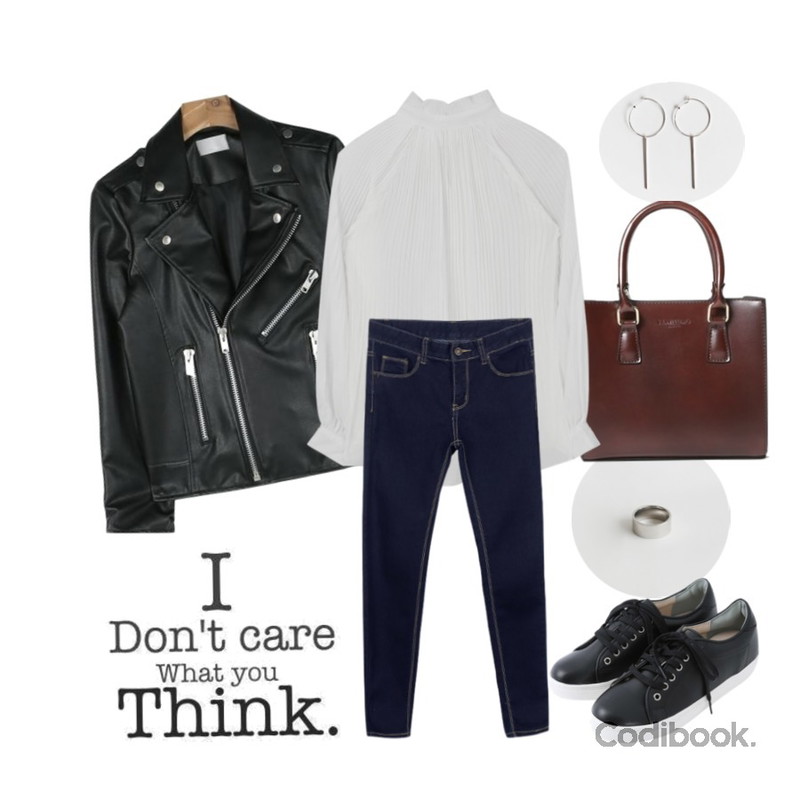 daily monday Stainless steel base ring,daily monday Silver unbalanced circle earring(silver 925),MIXXMIX Adieu등을 매치한 코디