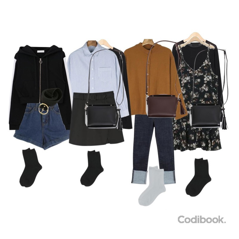 NEW NEED NOW 윈디 플로럴 레이어드 원피스(2color),From Beginning Between sheer loose T_K(size : free) ,LOOK CHIC roll-up straight denim pants등을 매치한 코디