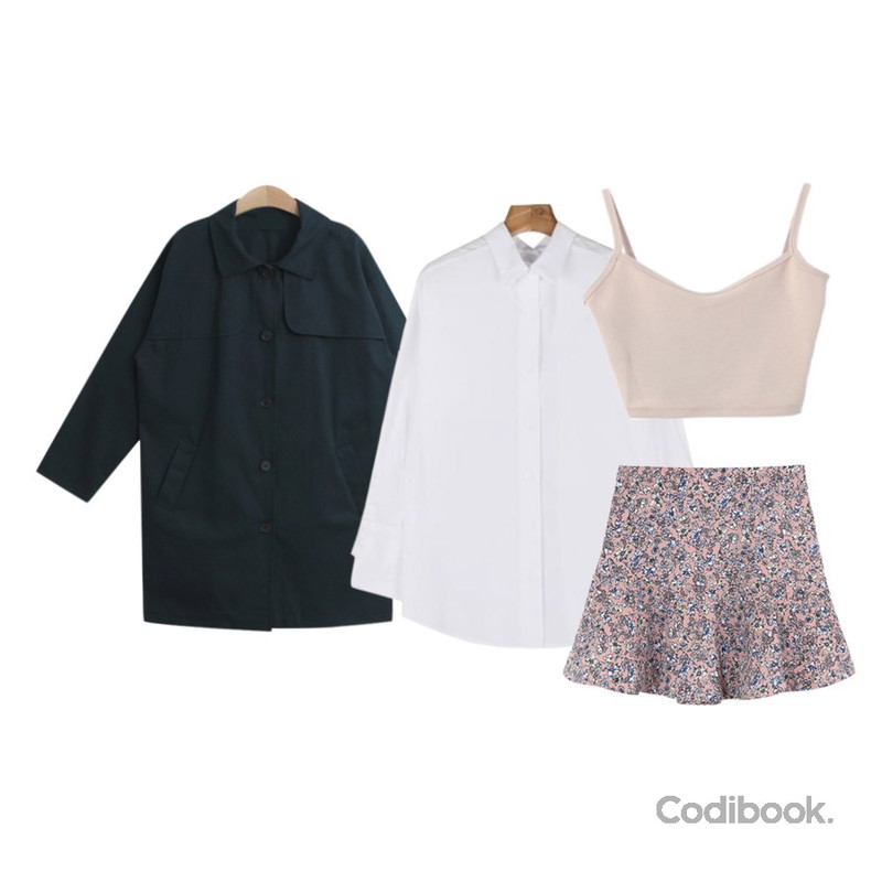 DORA 아유뷔스티에,TODAY ME 이디아 자켓,daily monday Back open cotton shirt등을 매치한 코디
