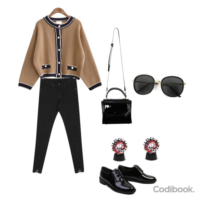 common unique [OUTER] RETRO SHORT CARDIGAN,BULLANG GIRL 브이밑단일자P,From Beginning Youth color enamel bag_H (size : one)[25일 이후 입고예정등을 매치한 코디