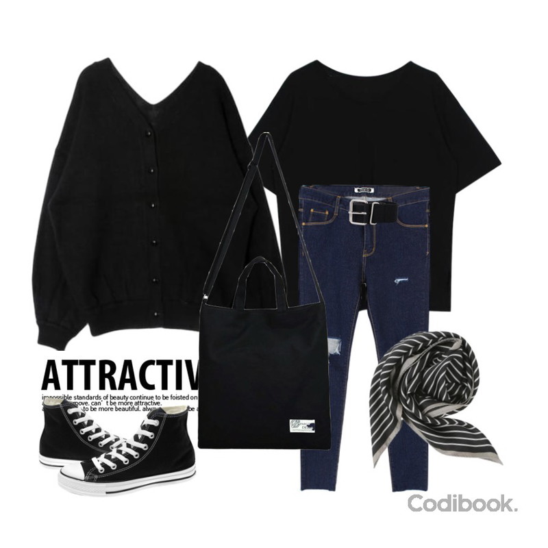 untitled,biznshoe Half high cutting skinny (2color),biznshoe Washing round tee (4color)등을 매치한 코디