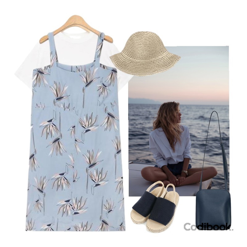 Summer breeze,AIN out stitch silky touch T (4 colors),AIN 등을 매치한 코디