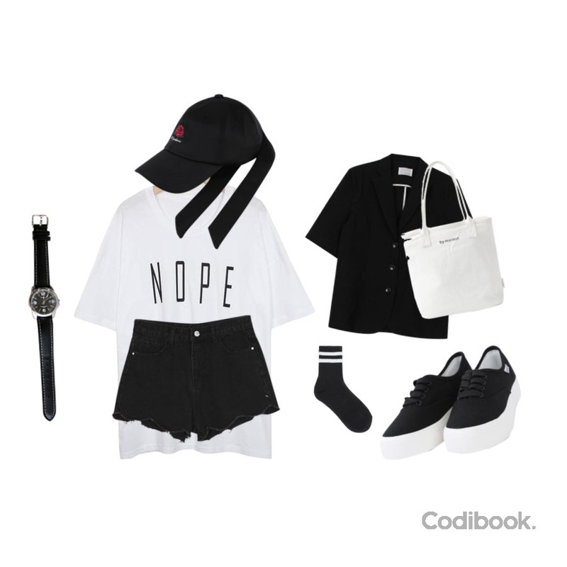 biznshoe Over-fit linen jacket (2color),From Beginning Nope cotton T_S (size : free),BANHALA 바닷물결 팬츠등을 매치한 코디