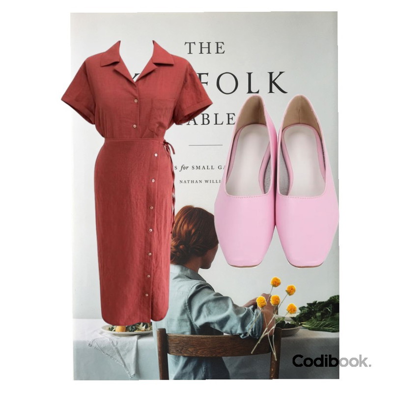 yellow flower,kinfolk table,From Beginning Candy simple flat shoes_H (size : 225,230,235,240,245,250)등을 매치한 코디